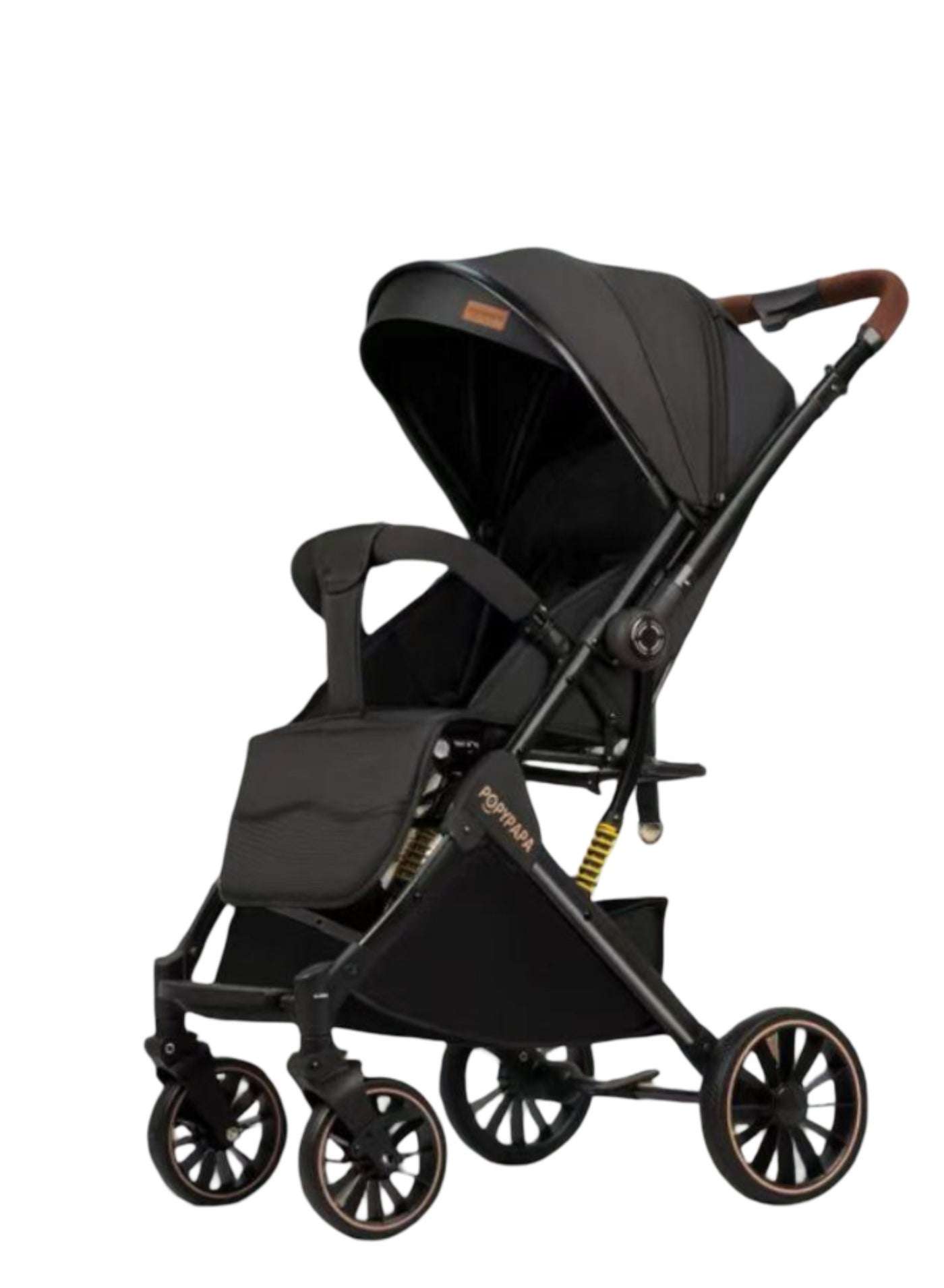 Popypapa Baby Stroller | Comfortable Baby Stroller for Daily Use | Full Canopy Sunshade | Reclining Seat & Adjustable Footrest | 5-Point Safety Harness | 360° Swivel Front Wheels | Large Storage Basket | Smooth Suspension
